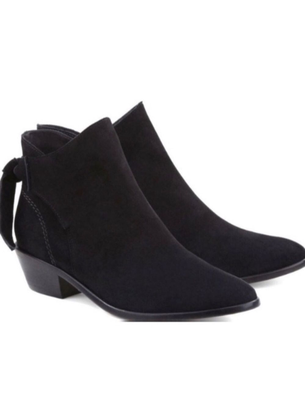 SCHUTZ Black Gennah Suede Tie Ankle Booties